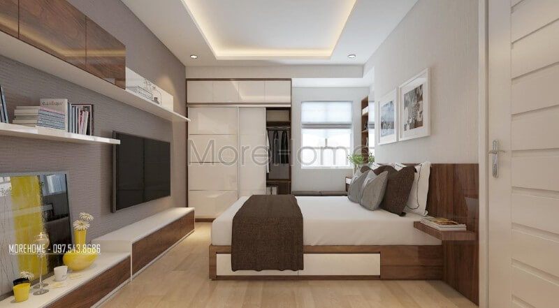 Không gian phòng ngủ thoải mái và rộng thoáng hơn với mẫu tủ quần áo cửa lùa