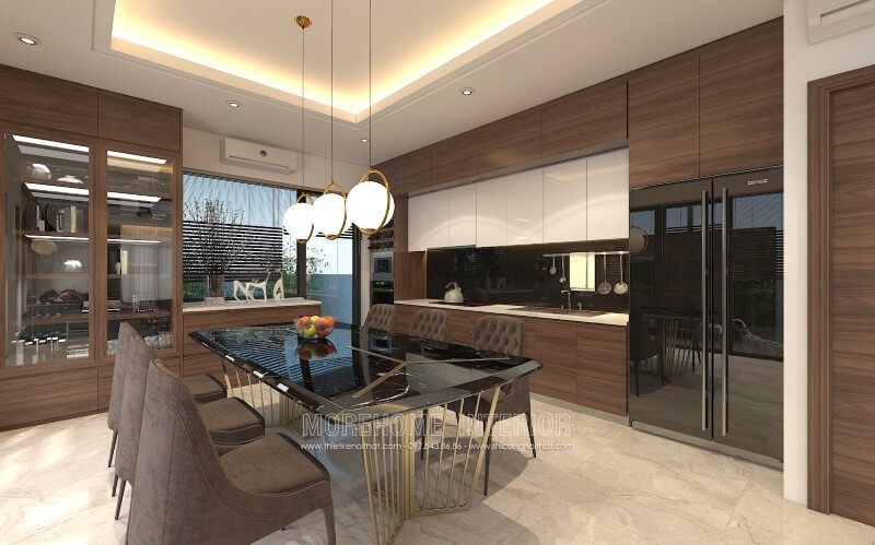 Tủ bếp có chất liệu gỗ công nghiệp là lựa chọn hàng đầu trong thiết kế đồ nội thất gia đình vì nó có vẻ đẹp mộc mạc, ấm áp, hiện đại và giá thành hợp lí.